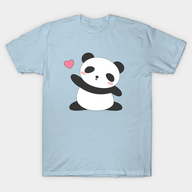 Kawaii Cute Panda Bear T-Shirt T-Shirt by happinessinatee